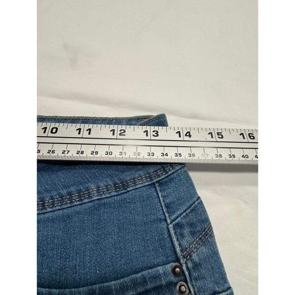 Royalty For Me Wannabettabutt Mid Rise Embroidered Skinny Jeans Womens 8 Blue - Picture 8 of 10